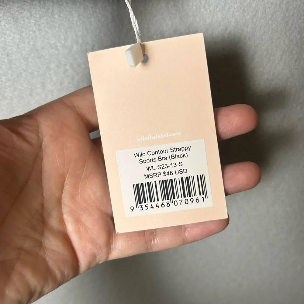 NWT WILO The Limited Black Strappy Sports Bra Gym Athletic Athleisure Sz S - Picture 5 of 5